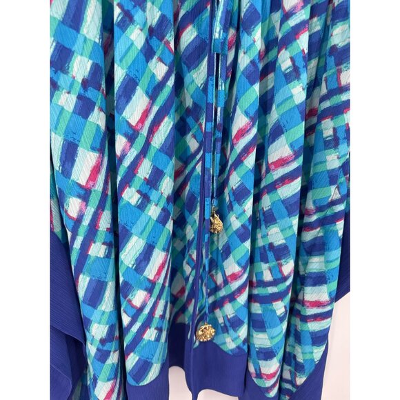 Isaac Mizrahi Live! Bridgehampton Border Print Chiffon CoverUp size 2x 3x plus - Picture 4 of 5